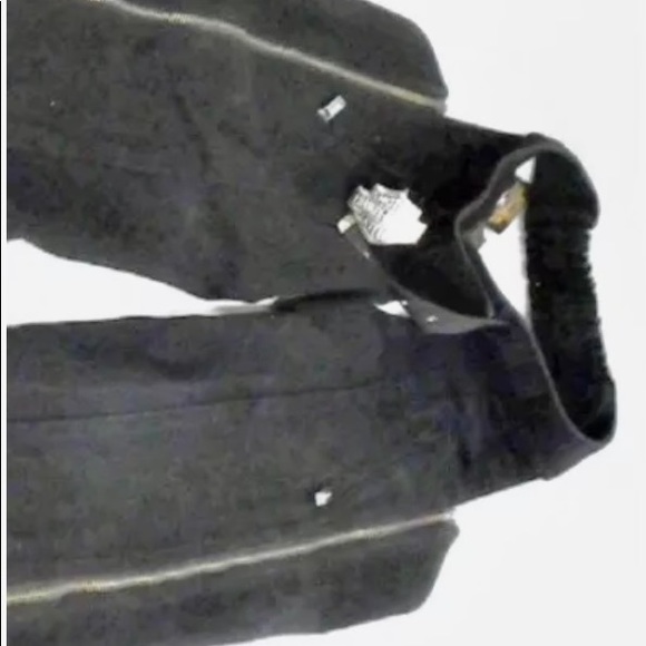 “RARE” VINTAGE HARLEY DAVIDSON WOMEN'S CHAPS Size 4 BLACK DENIM . - HARD TO FIND - Picture 2 of 11